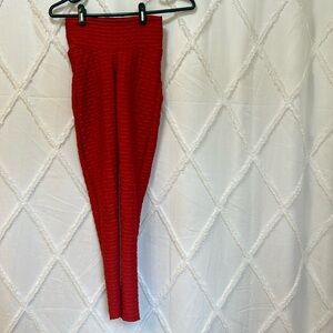 Brazilian buttlift leggings, scarlet red color, size small